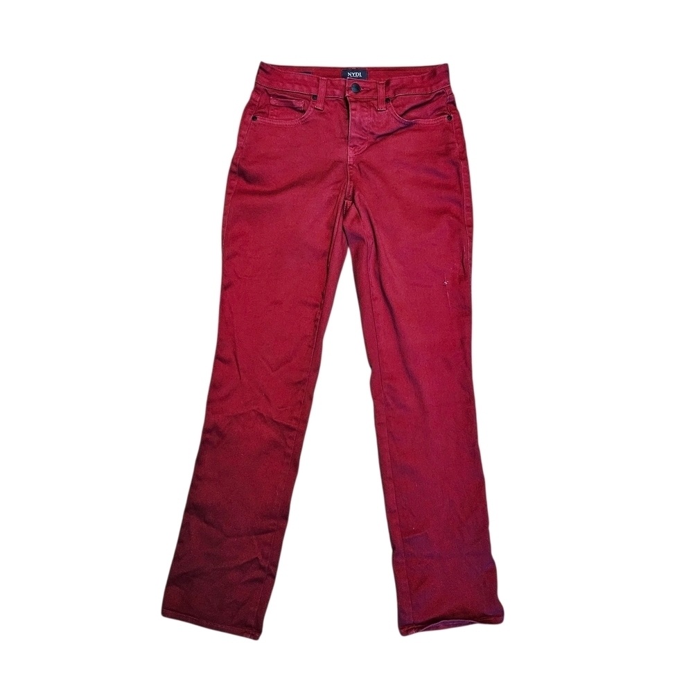 NYDJ Sheri Slim Jeans Red Size 2 - Picture 7 of 16